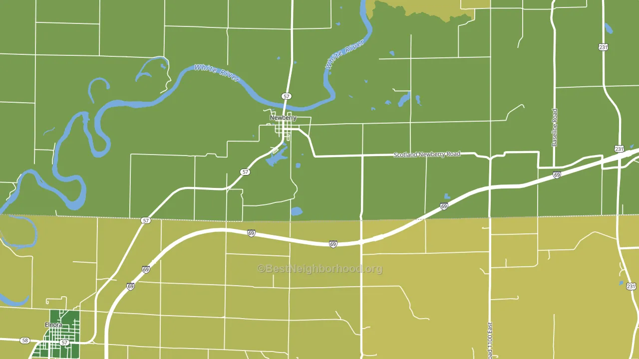 Newberry, IN block-group voter-turnout map