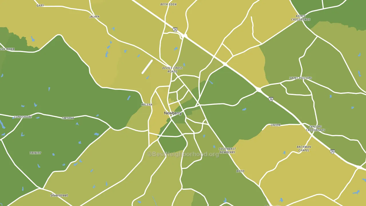 Newberry, SC block-group voter-turnout map