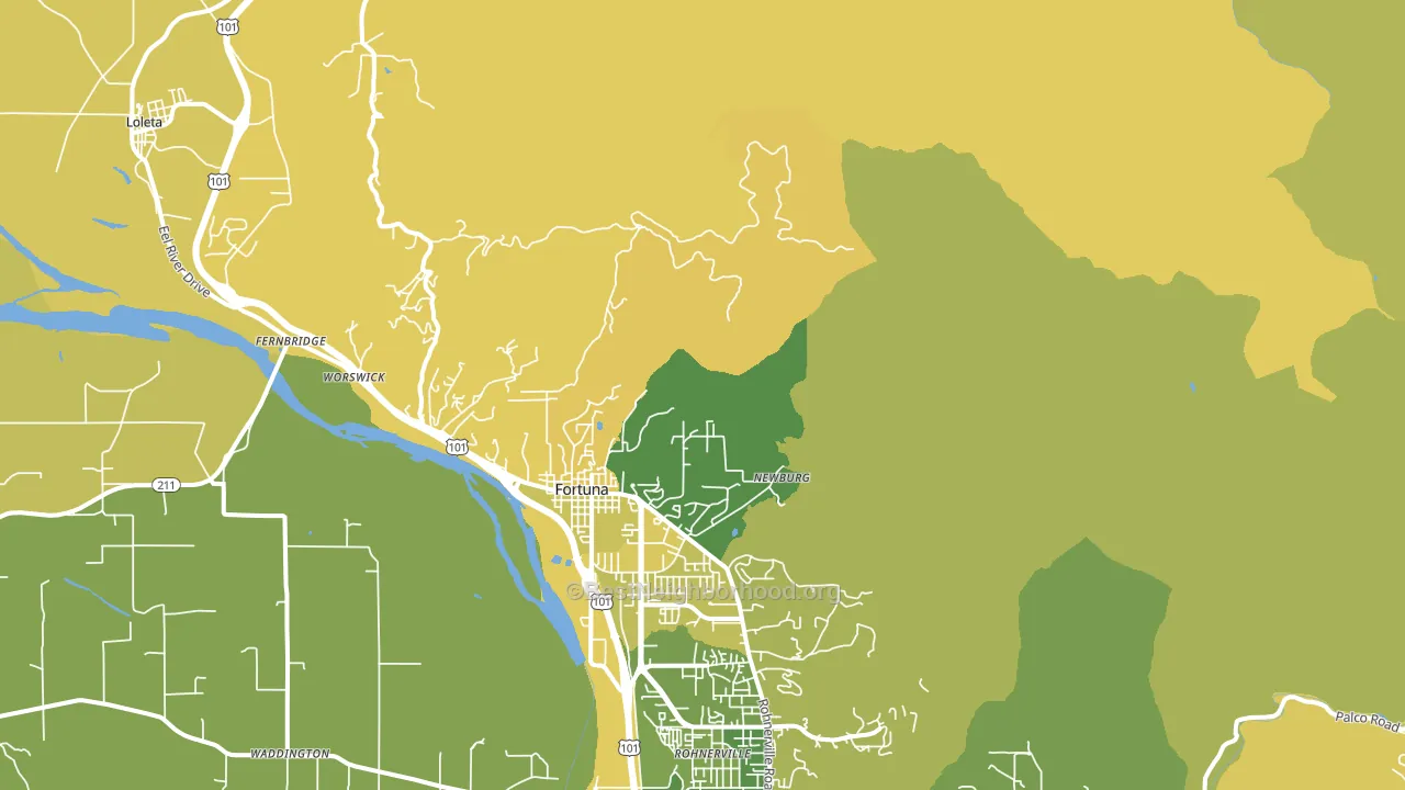 Newburg, CA block-group voter-turnout map