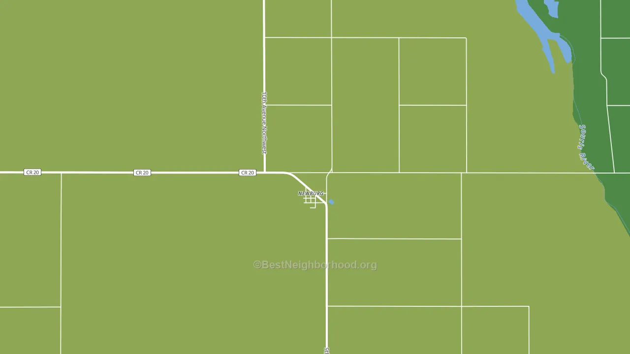 Newburg, ND block-group voter-turnout map