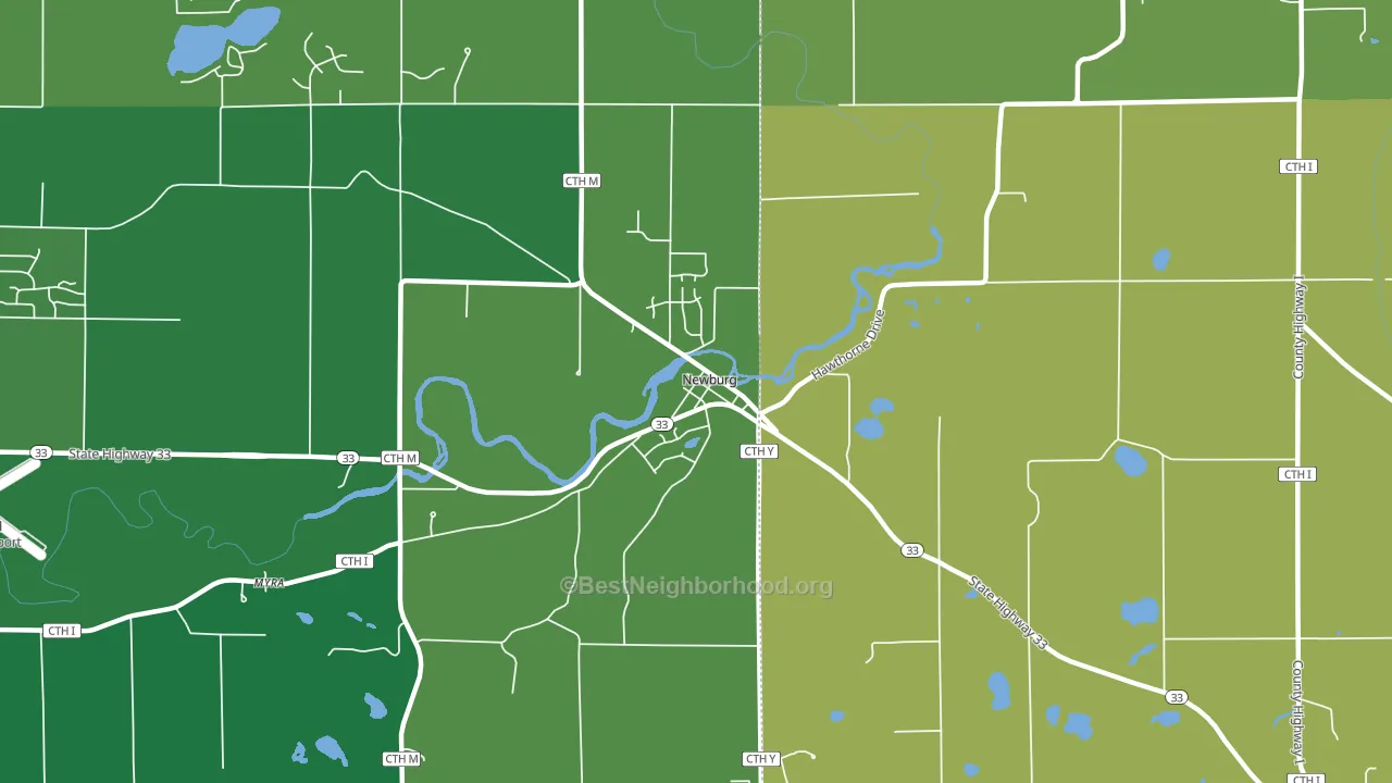 Newburg, WI block-group voter-turnout map