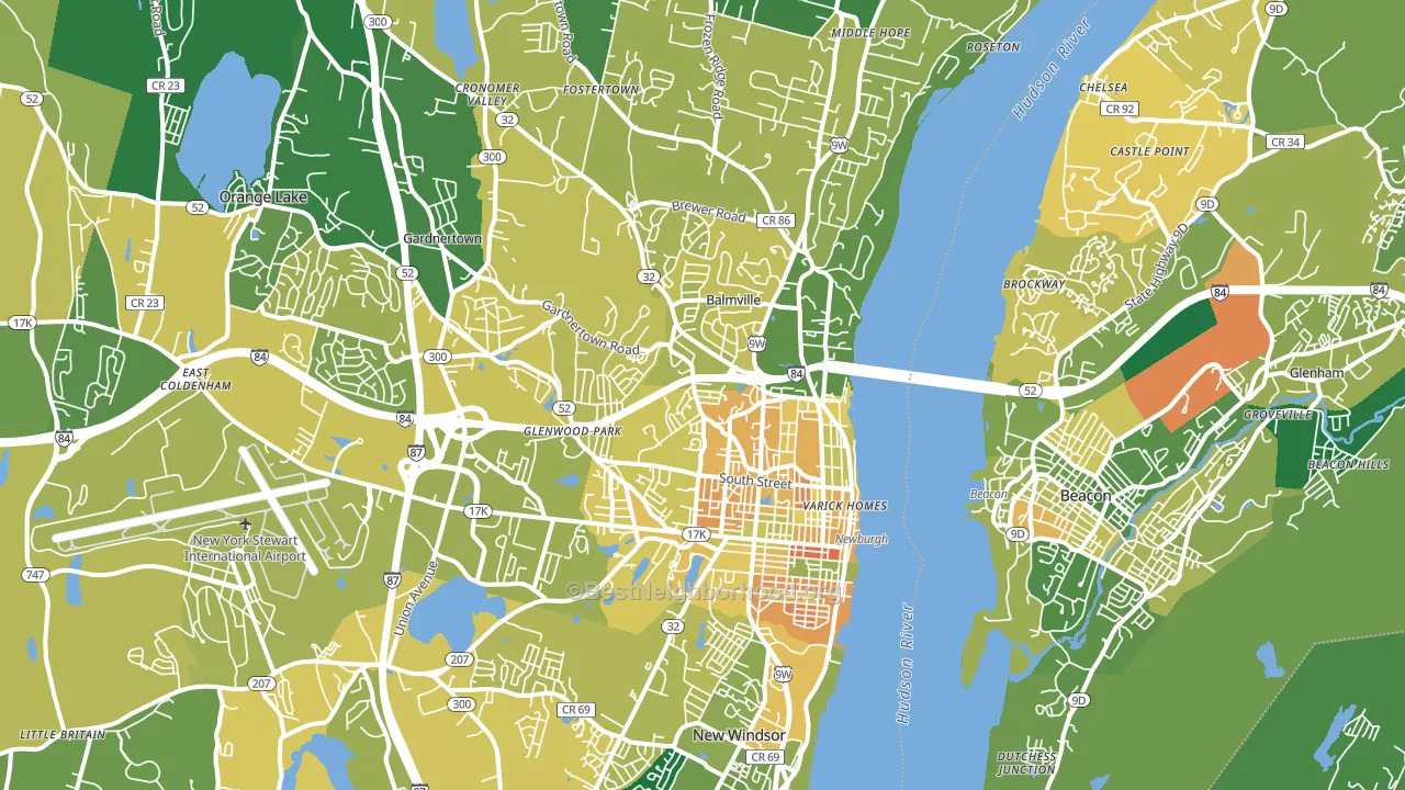Newburgh, NY block-group voter-turnout map