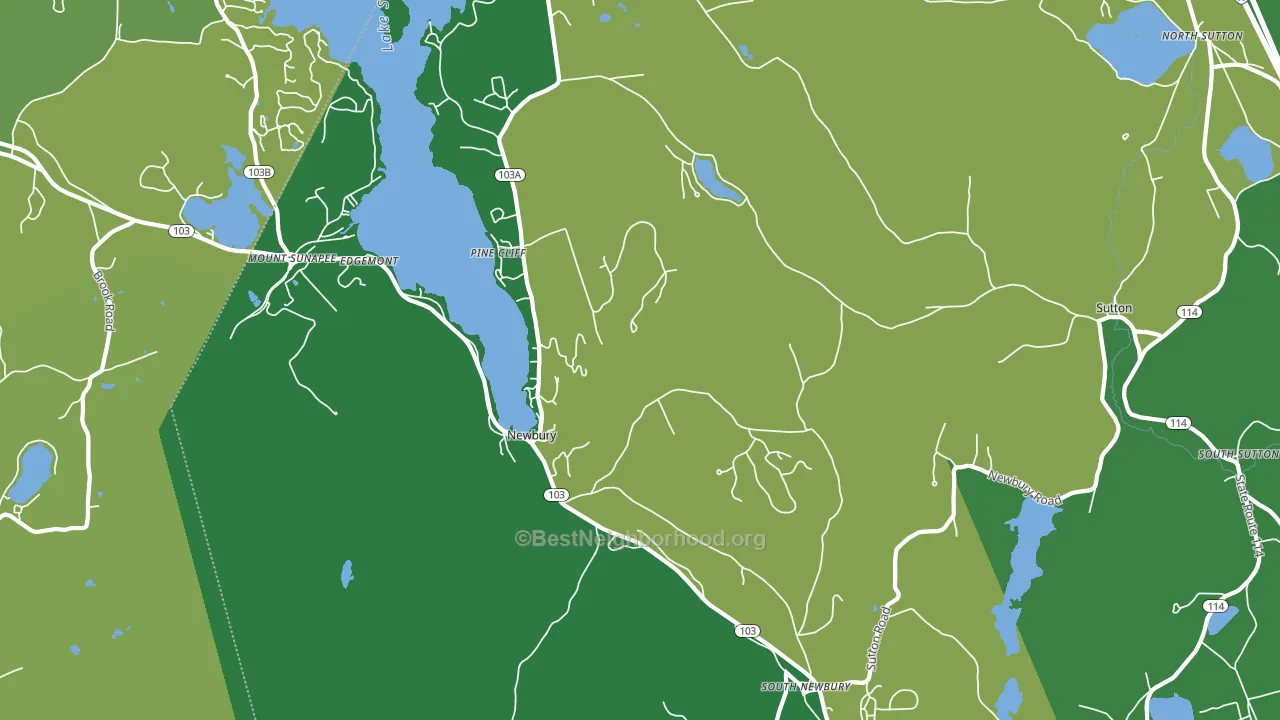 Newbury, NH block-group voter-turnout map