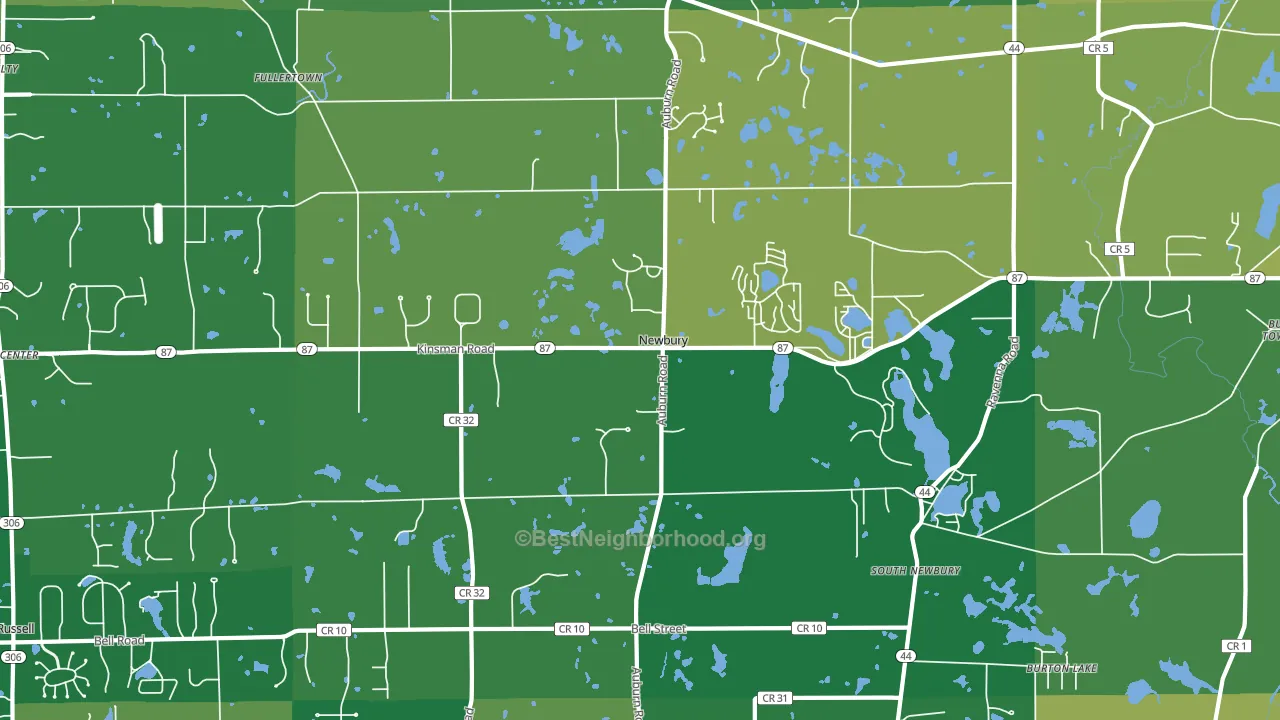 Newbury, OH block-group voter-turnout map