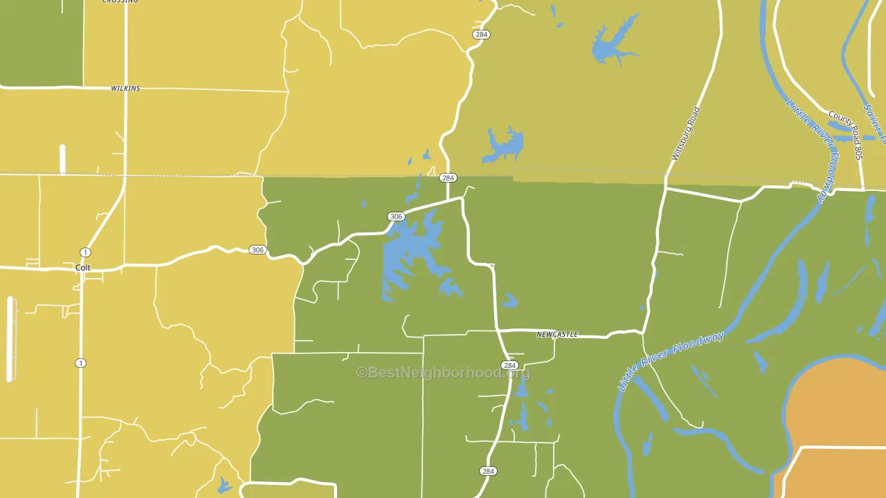 Newcastle, AR block-group voter-turnout map