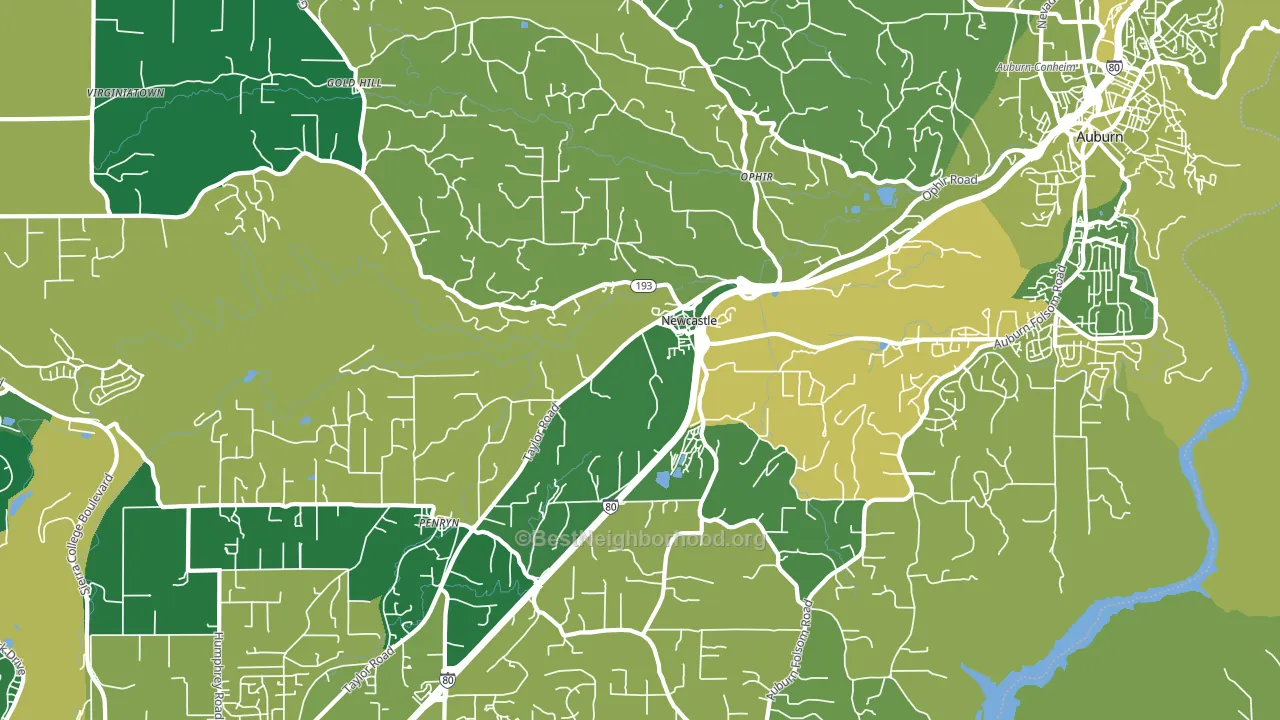 Newcastle, CA block-group voter-turnout map