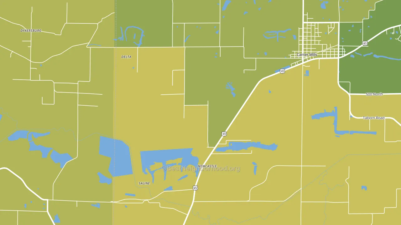 Newcastle, IL block-group voter-turnout map