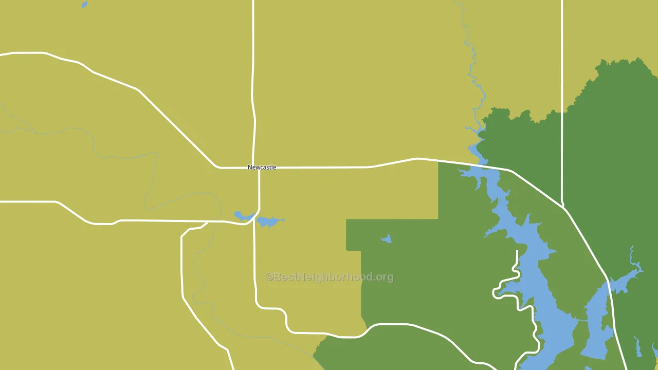 Newcastle, TX block-group voter-turnout map