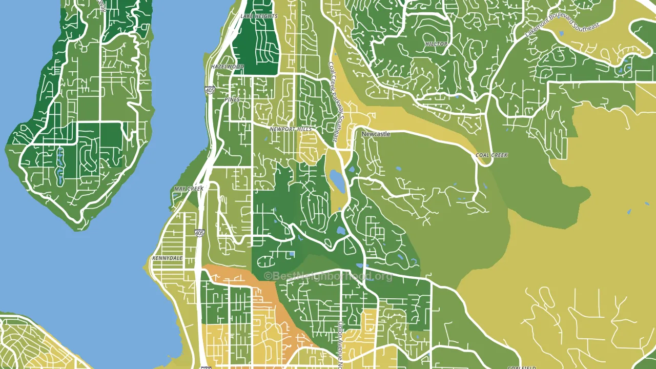 Newcastle, WA block-group voter-turnout map