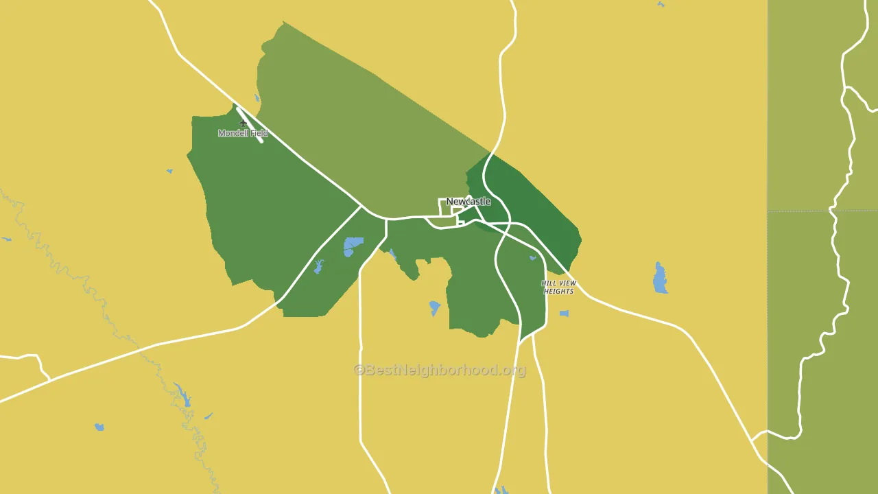 Newcastle, WY block-group voter-turnout map