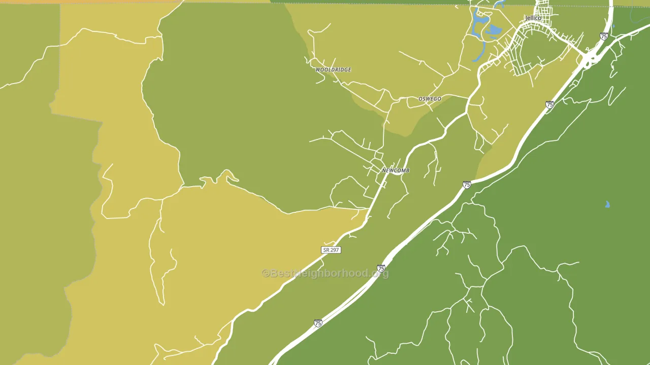Newcomb, TN block-group voter-turnout map