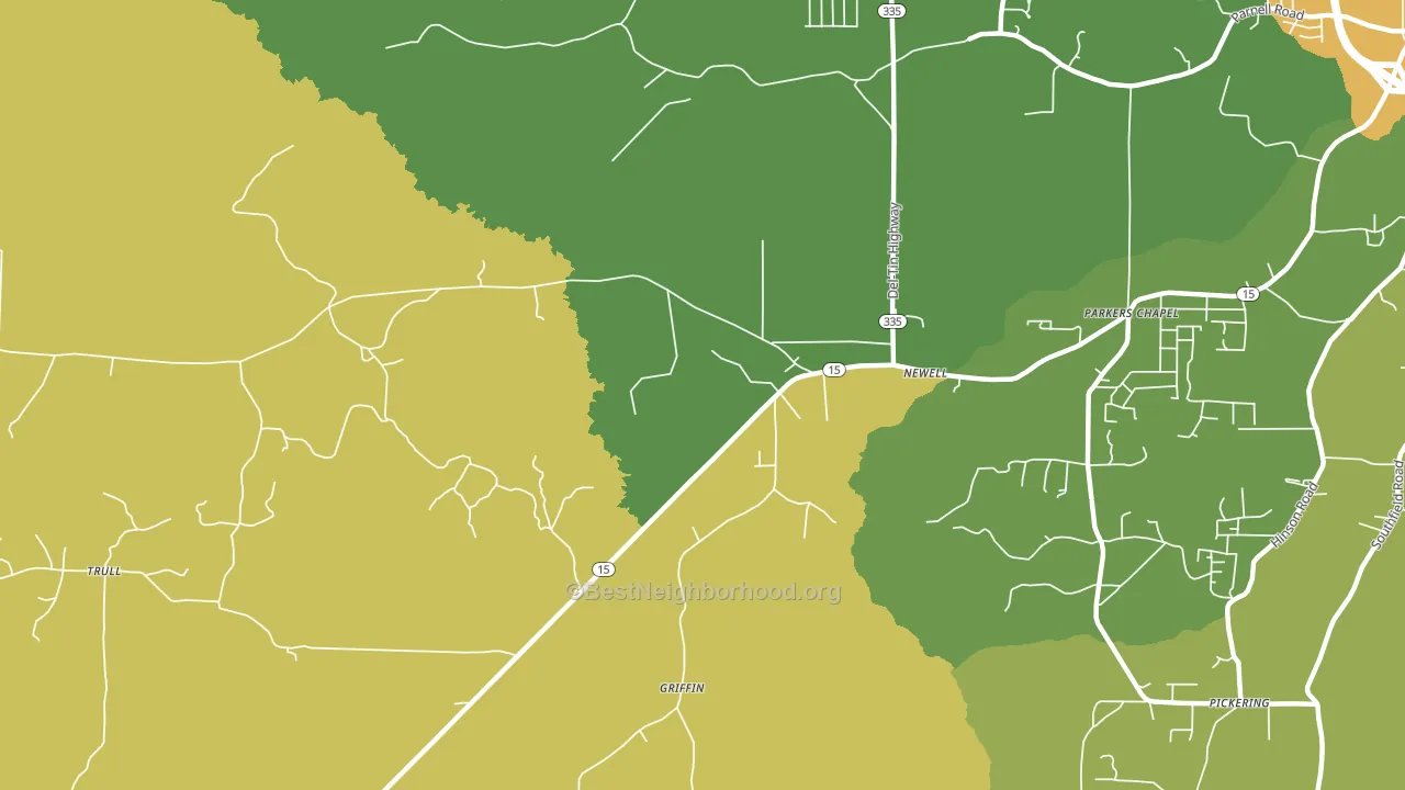 Newell, AR block-group voter-turnout map
