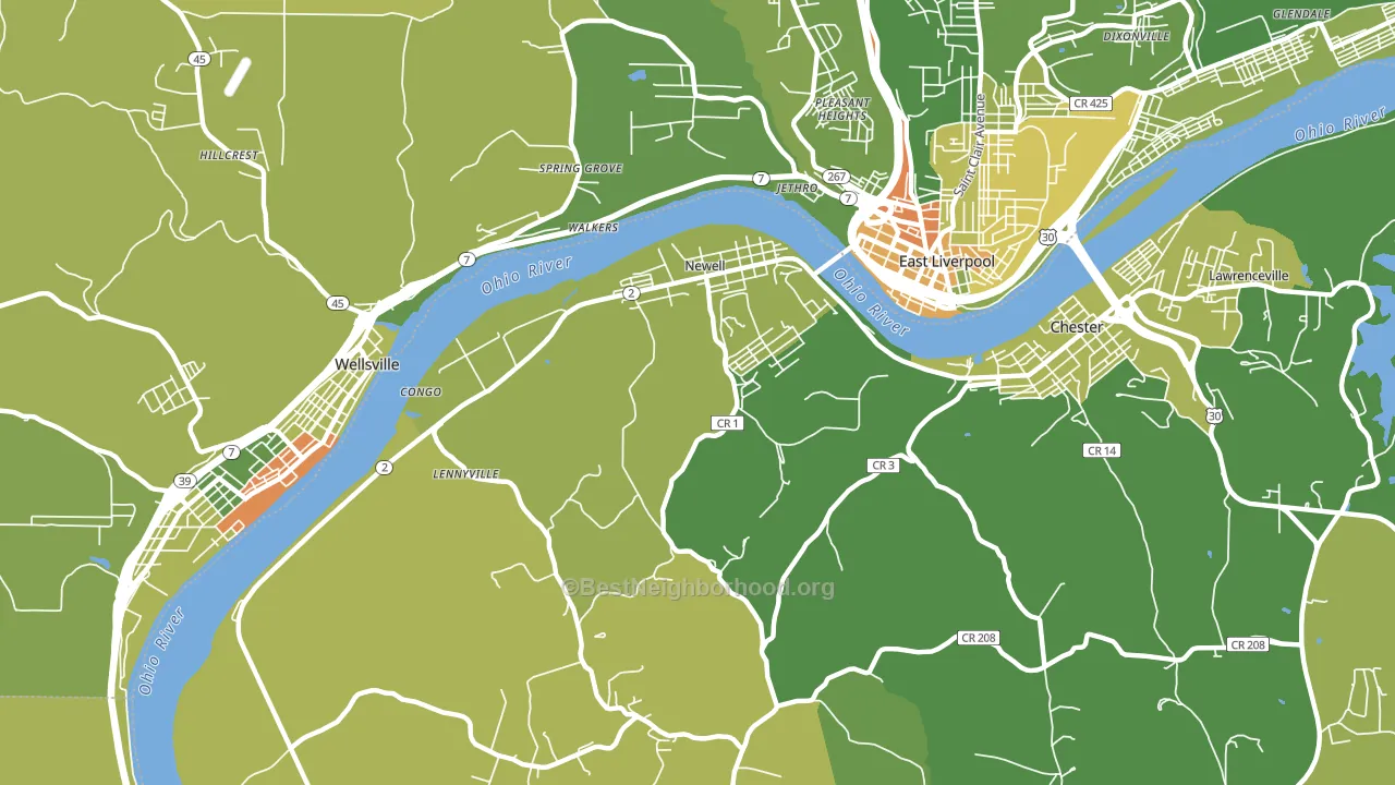 Newell, WV block-group voter-turnout map