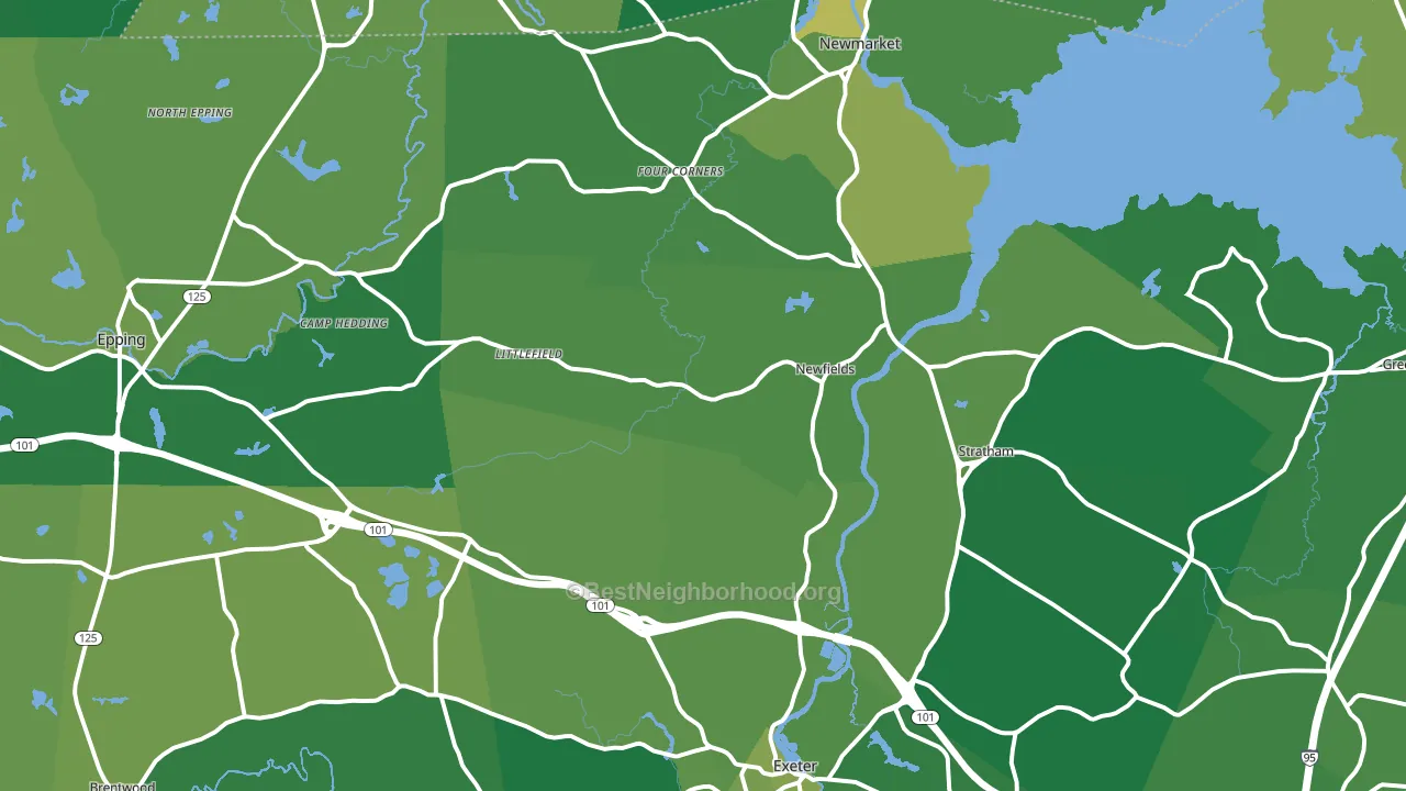 Newfields, NH block-group voter-turnout map