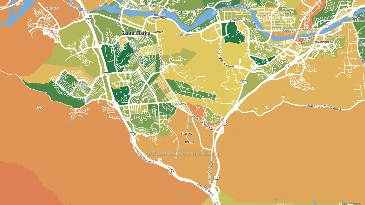 Newhall, CA block-group voter-turnout map