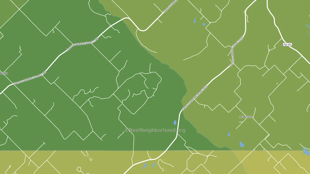 Newharp, TX block-group voter-turnout map