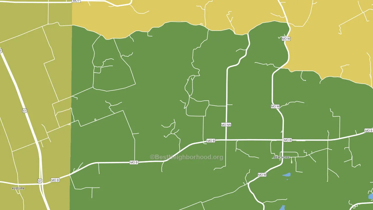 Newhope, MO block-group voter-turnout map