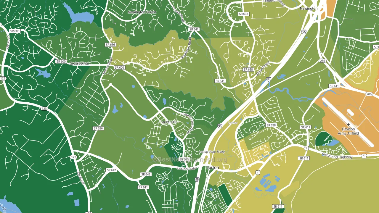 Newington Forest, VA block-group voter-turnout map