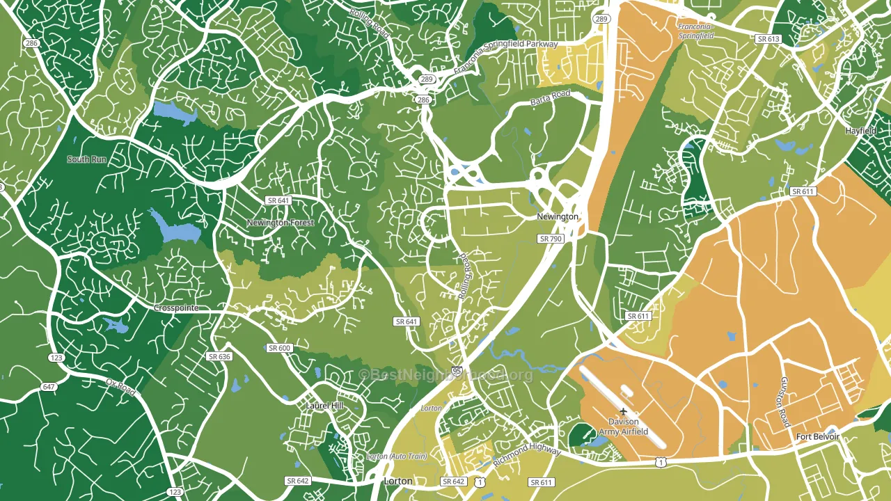 Newington, VA block-group voter-turnout map