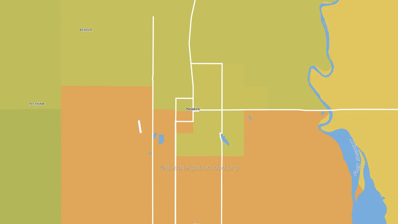 Newkirk, OK block-group voter-turnout map