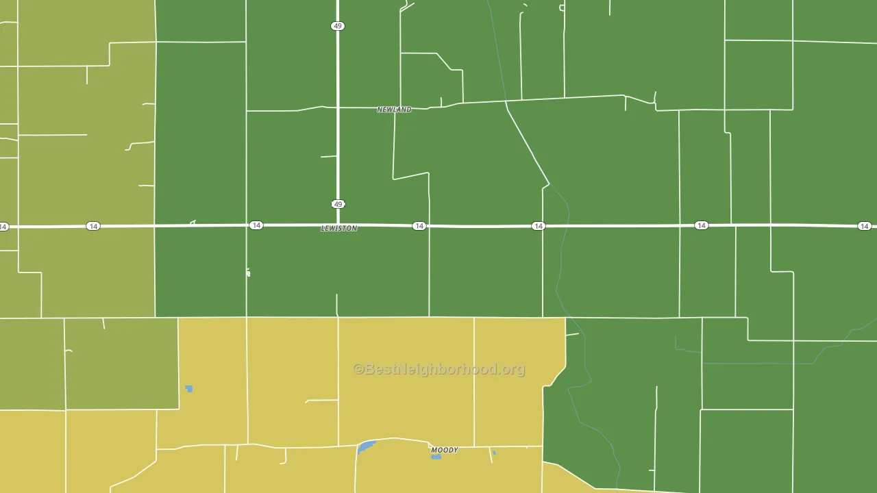 Newland, IN block-group voter-turnout map