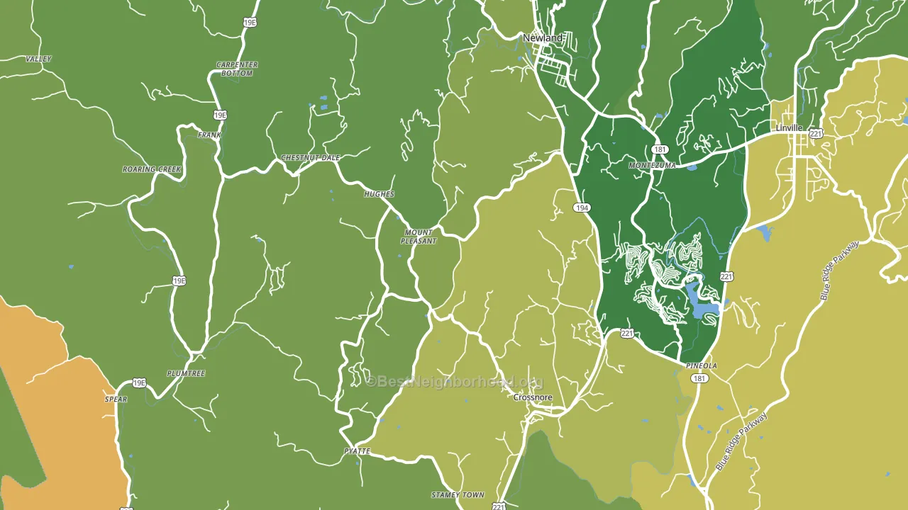 Newland, NC block-group voter-turnout map
