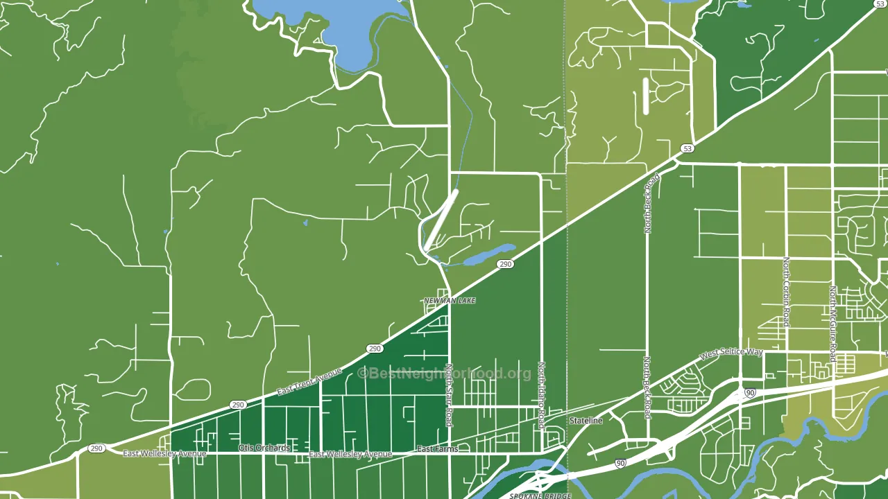 Newman Lake, WA block-group voter-turnout map