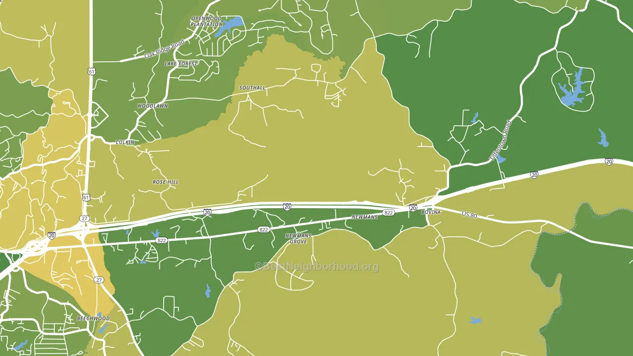 Newmans, MS block-group voter-turnout map