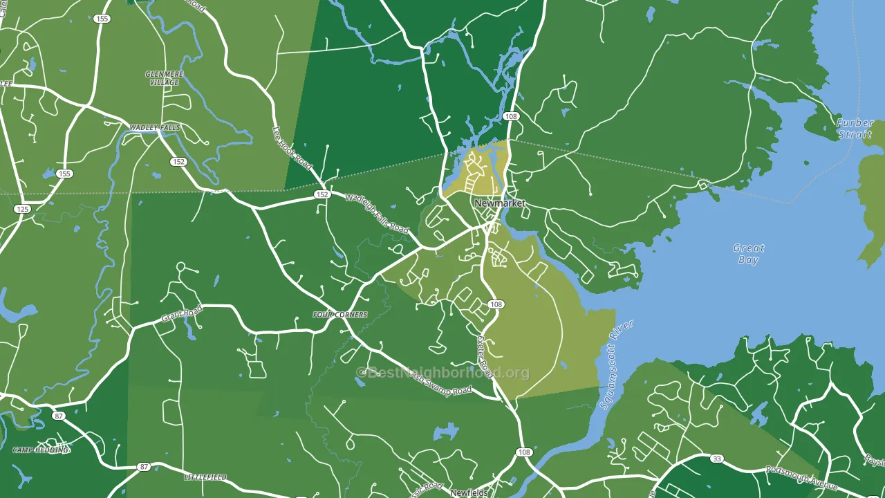 Newmarket, NH block-group voter-turnout map
