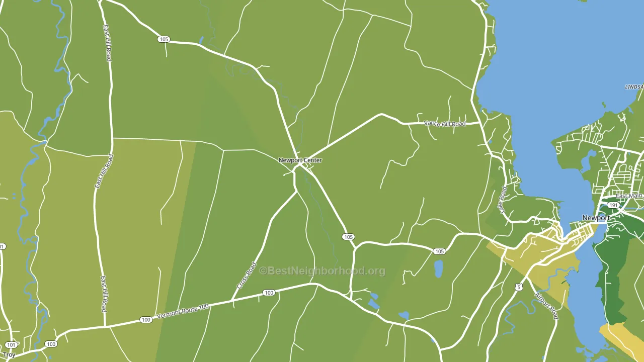 Newport Center, VT block-group voter-turnout map