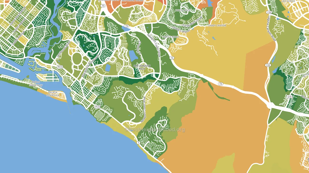 Newport Coast, CA block-group voter-turnout map