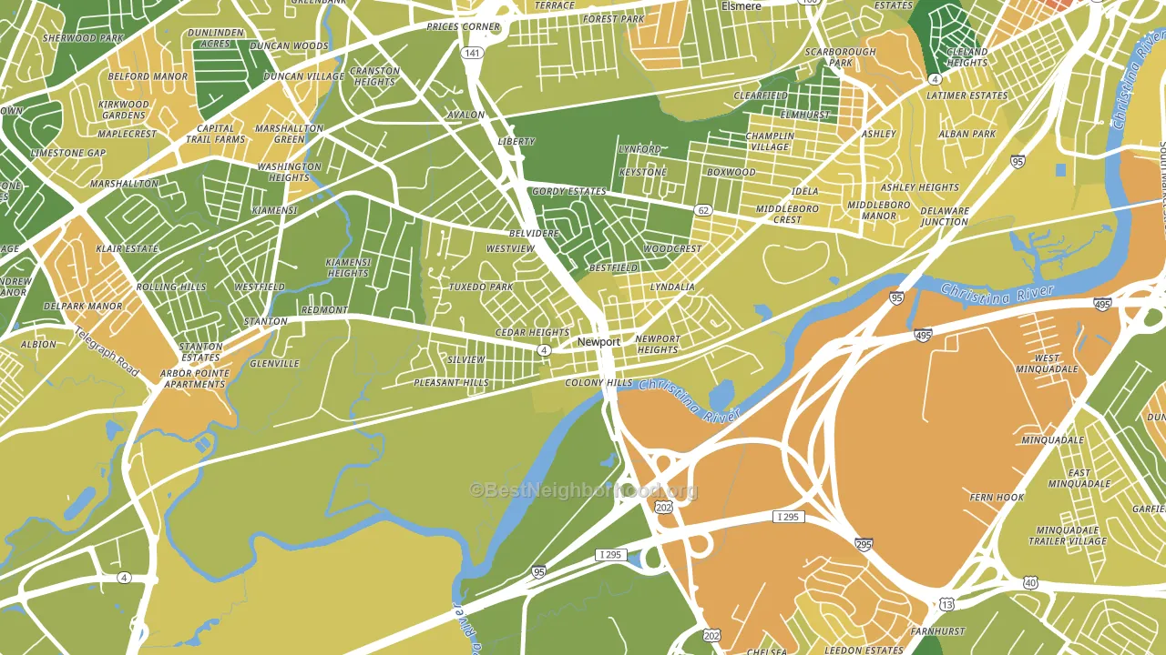 Newport, DE block-group voter-turnout map