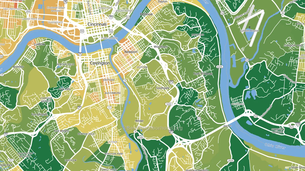 Newport, KY block-group voter-turnout map