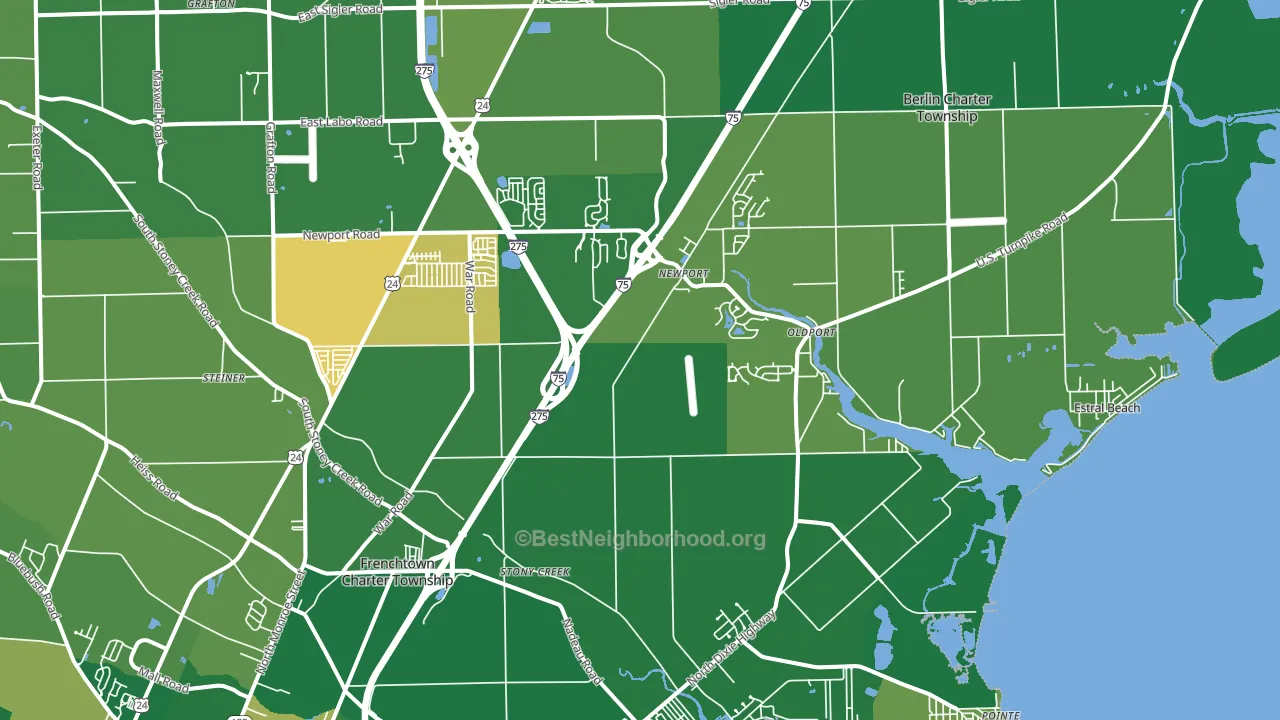 Newport, MI block-group voter-turnout map