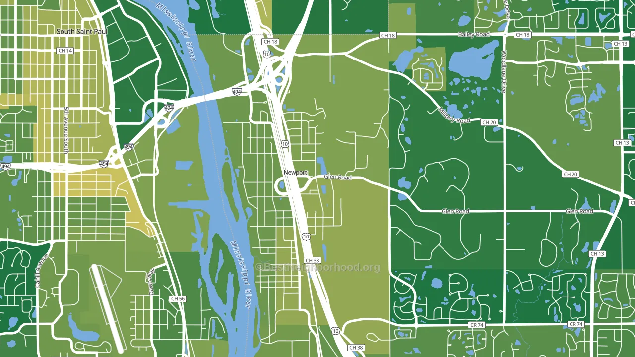 Newport, MN block-group voter-turnout map