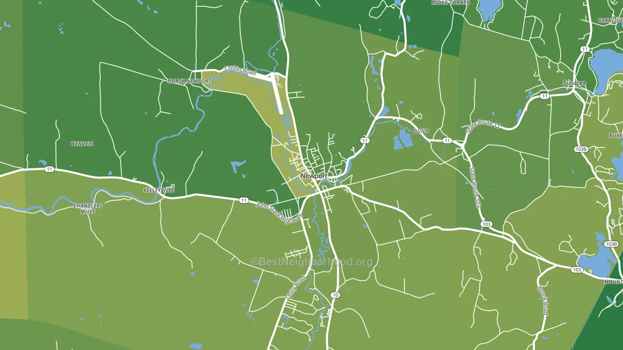 Newport, NH block-group voter-turnout map