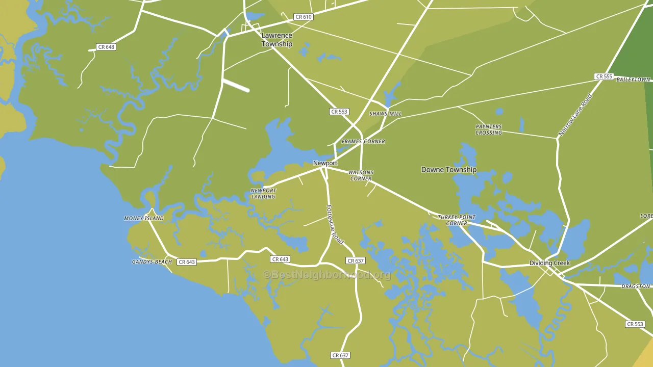 Newport, NJ block-group voter-turnout map