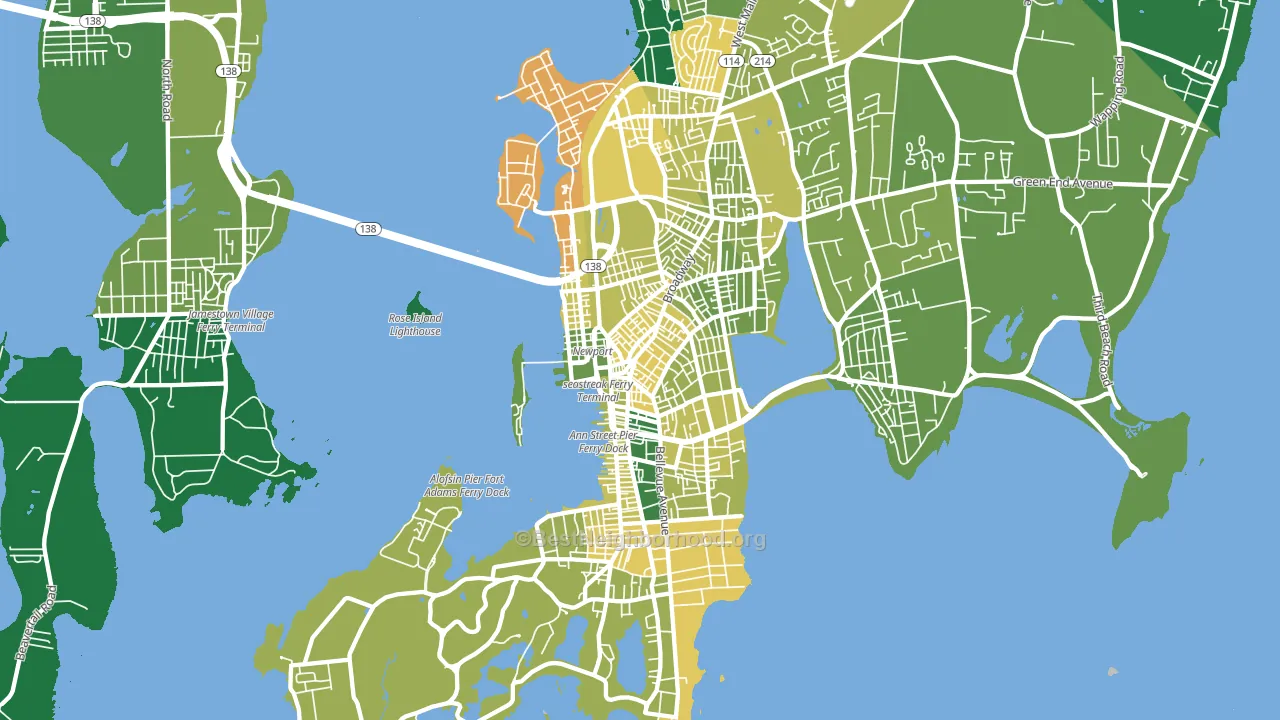Newport, RI block-group voter-turnout map