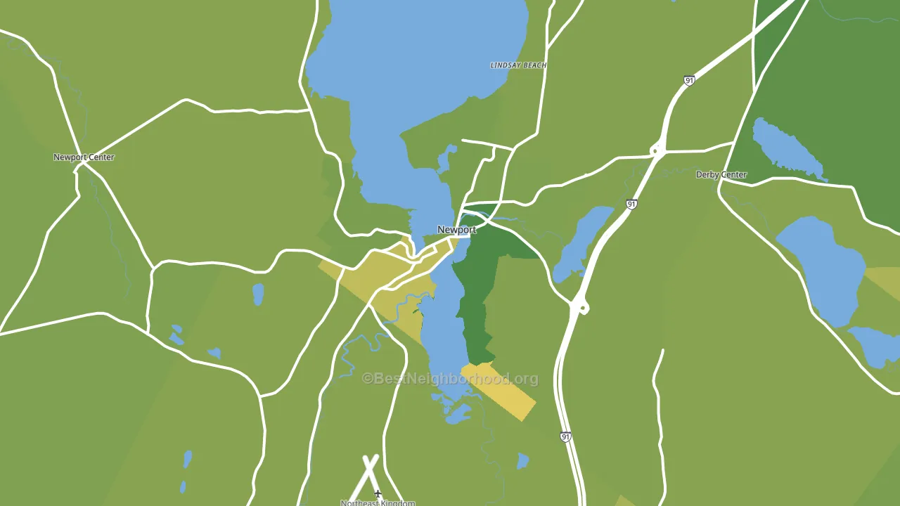 Newport, VT block-group voter-turnout map