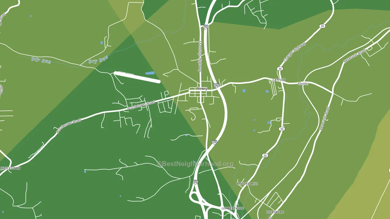 Newry, PA block-group voter-turnout map
