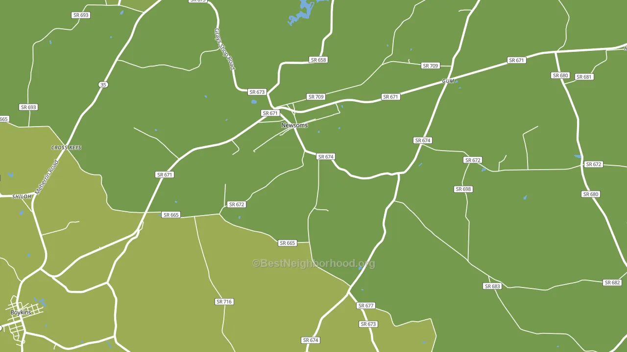 Newsoms, VA block-group voter-turnout map