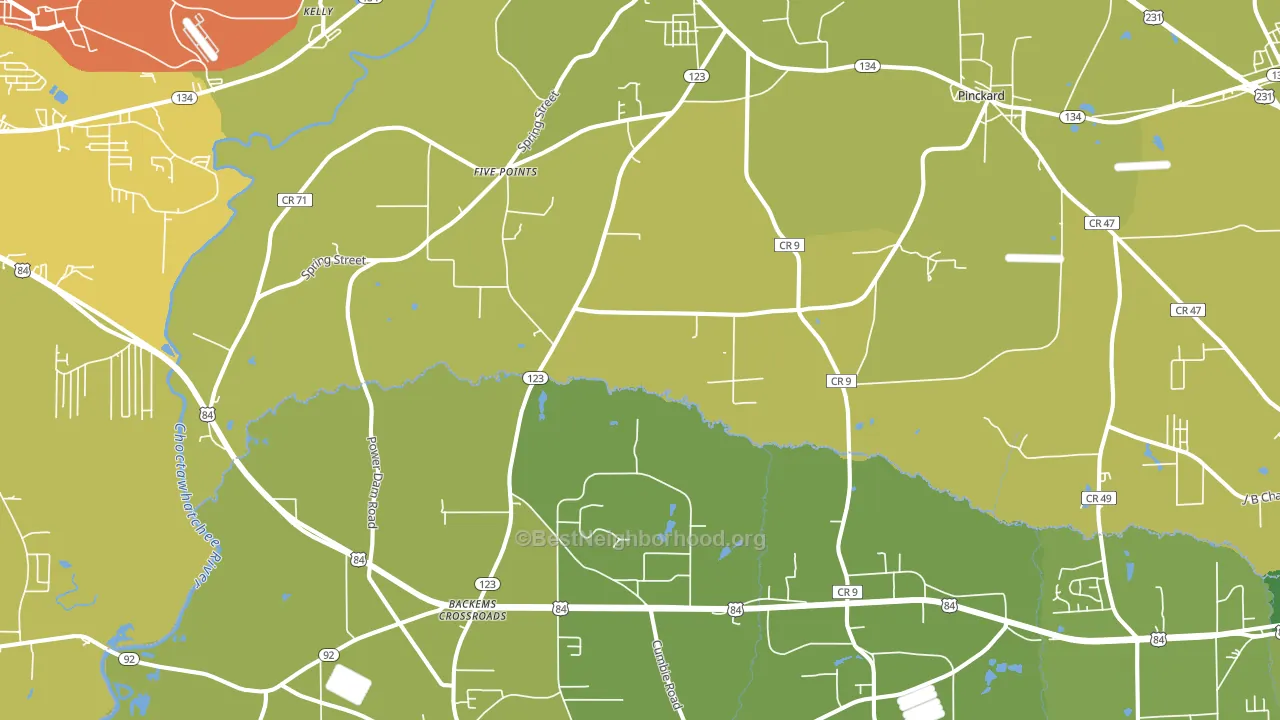 Newton, AL block-group voter-turnout map
