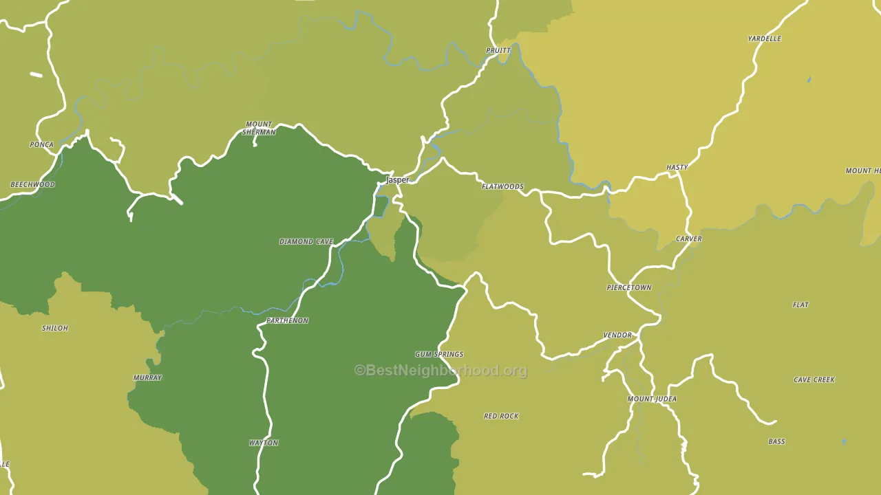 Newton County, AR block-group voter-turnout map