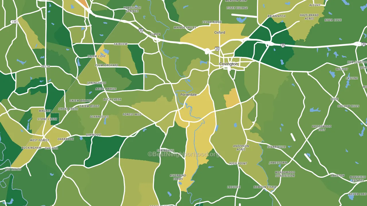 Newton County, GA block-group voter-turnout map