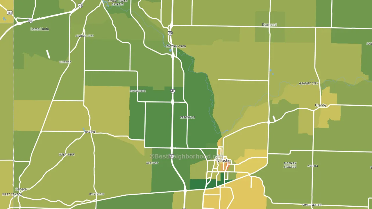 Newton County, MO block-group voter-turnout map