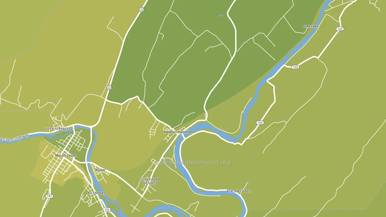 Newton Hamilton, PA block-group voter-turnout map