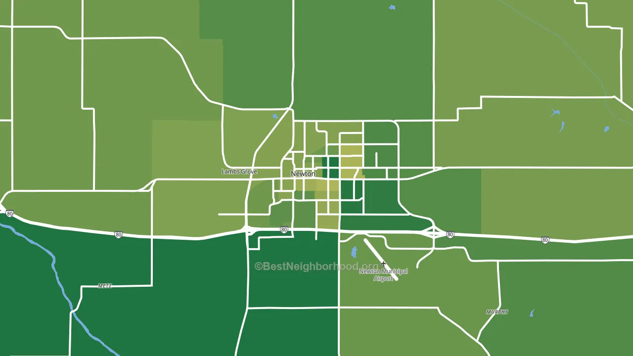 Newton, IA block-group voter-turnout map
