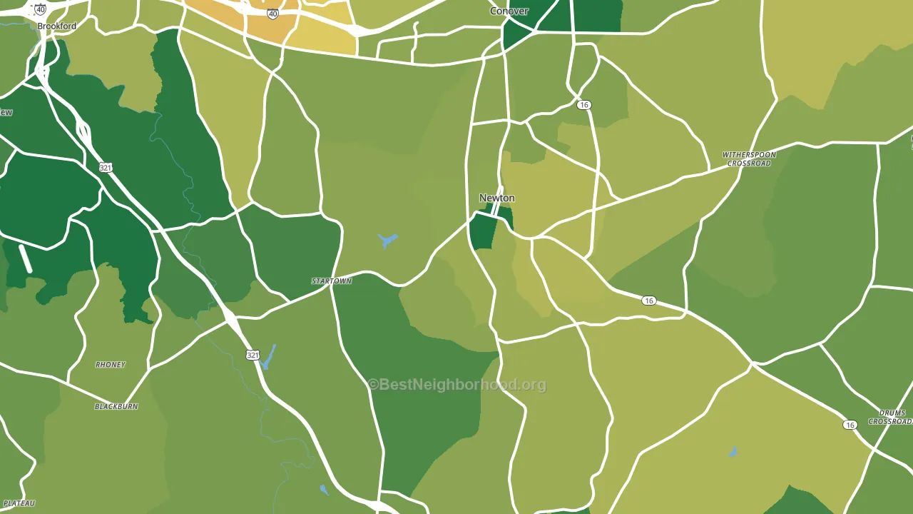 Newton, NC block-group voter-turnout map