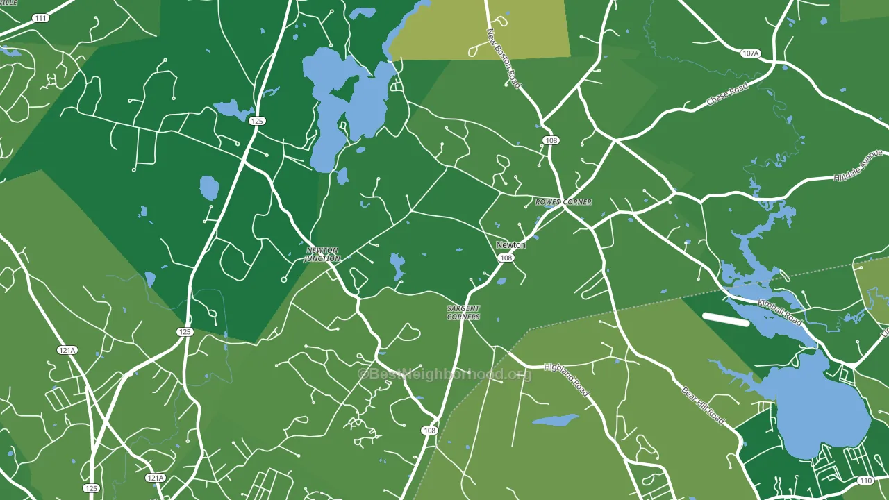 Newton, NH block-group voter-turnout map