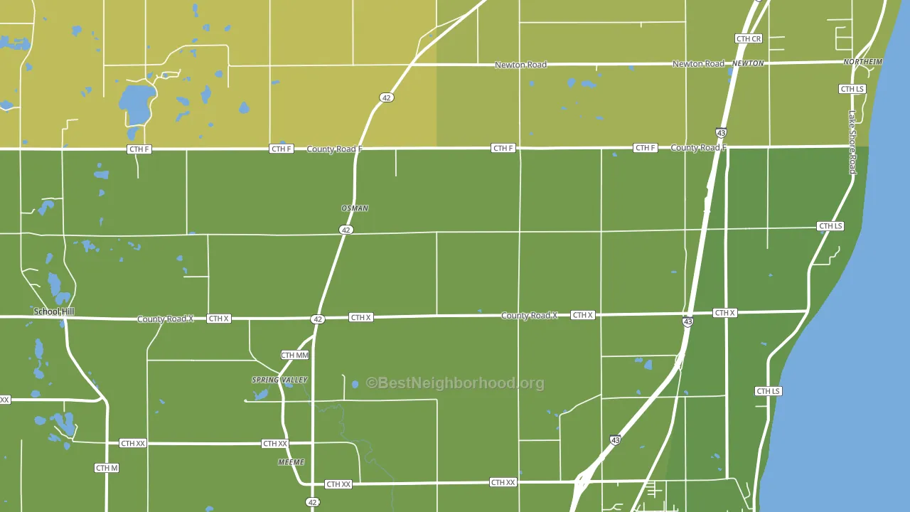Newton, WI block-group voter-turnout map